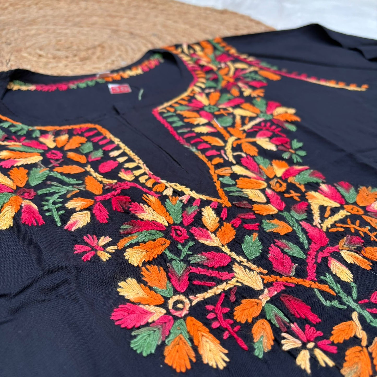 Ina Soft Rayon Chikankari Short Kurti - Multi Colour