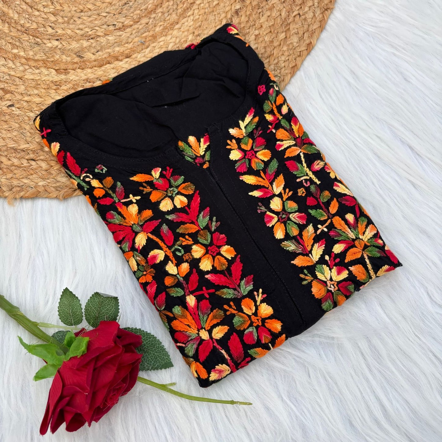 Maysa Soft Rayon Chikankari Kurti - Multi Colour