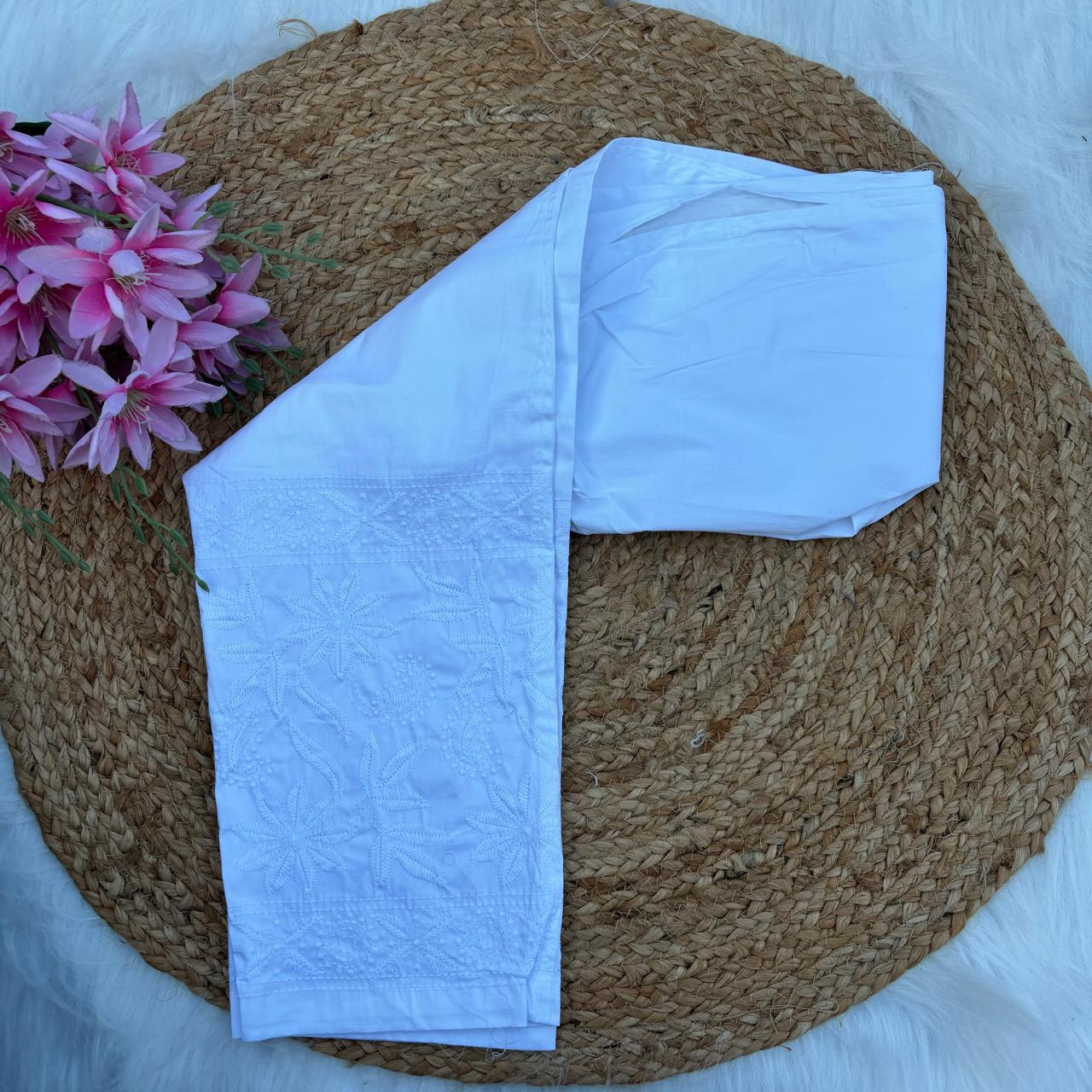 Cotton Lycra Fully Stretchable Chikankari Pant - Chikankaar