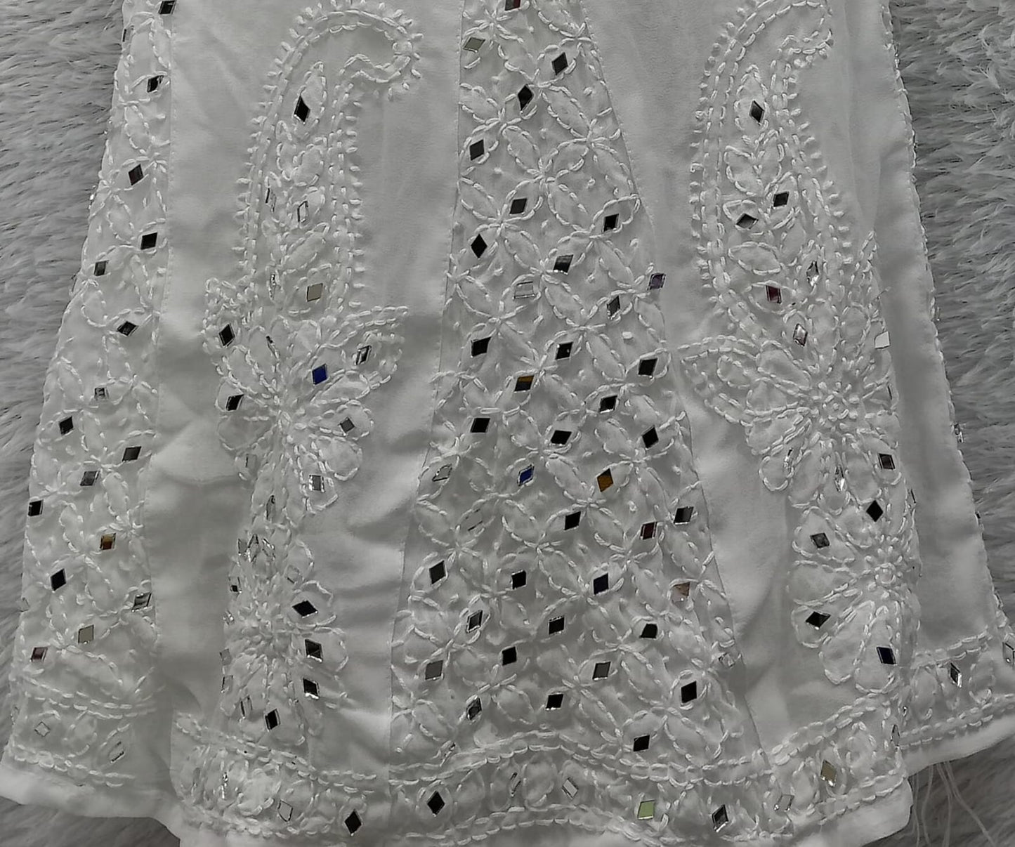 Georgette Mirror Work Chikankari Sharara - Chikankaar