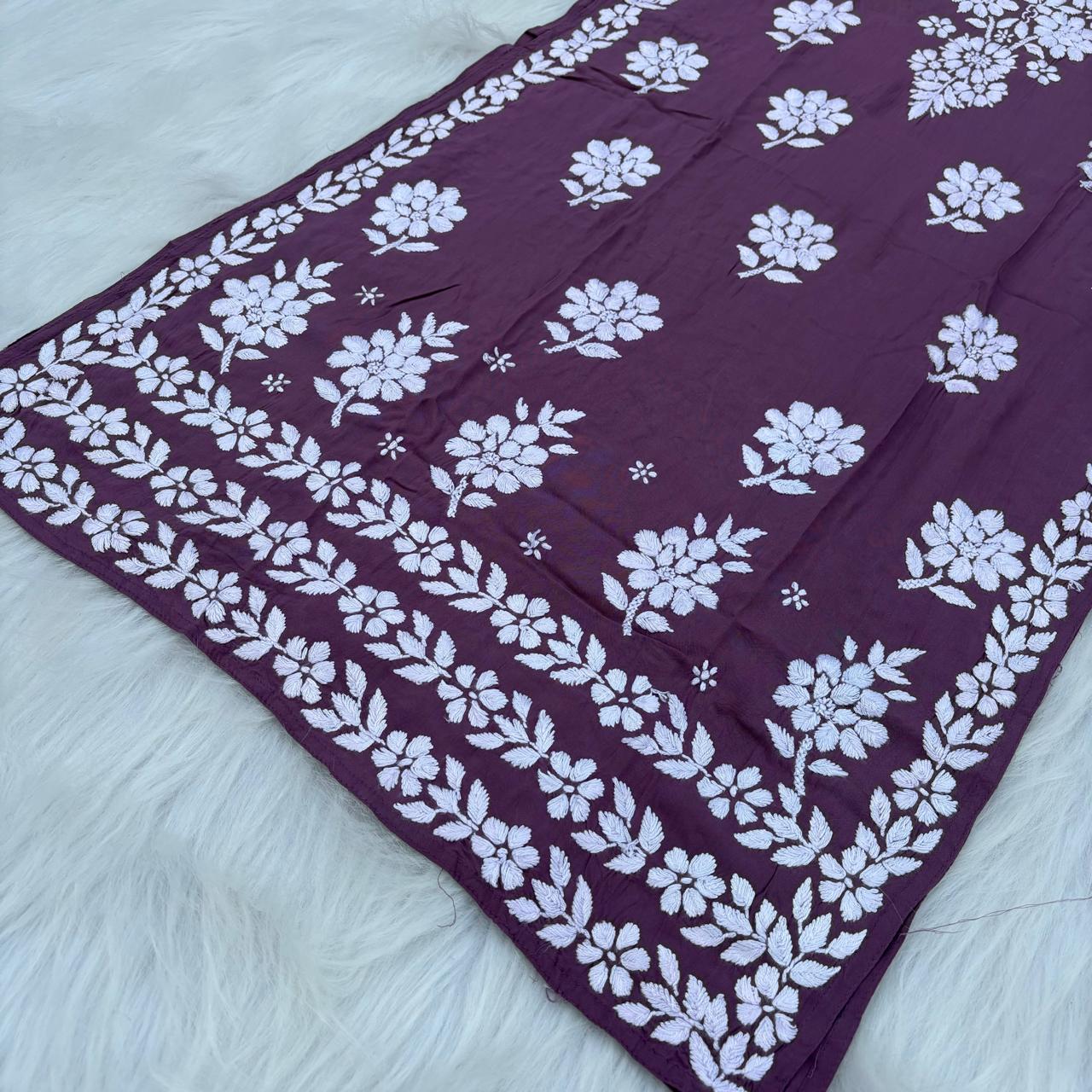 Avneet Kaur Inspired Modal Chikankari Kurti - Mauve colour - Chikankaar