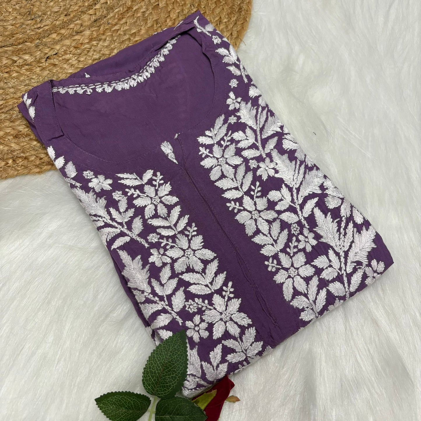 Avneet Kaur Inspired Modal Chikankari Kurti - Mauve colour - Chikankaar