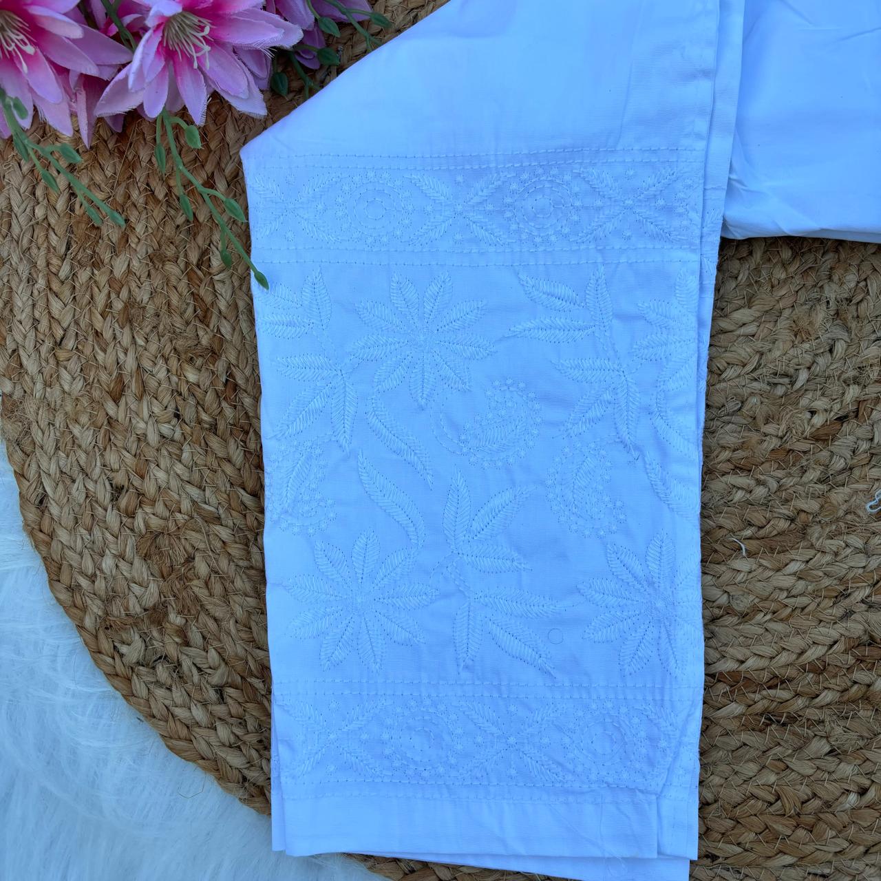 Cotton Lycra Fully Stretchable Chikankari Pant - Chikankaar