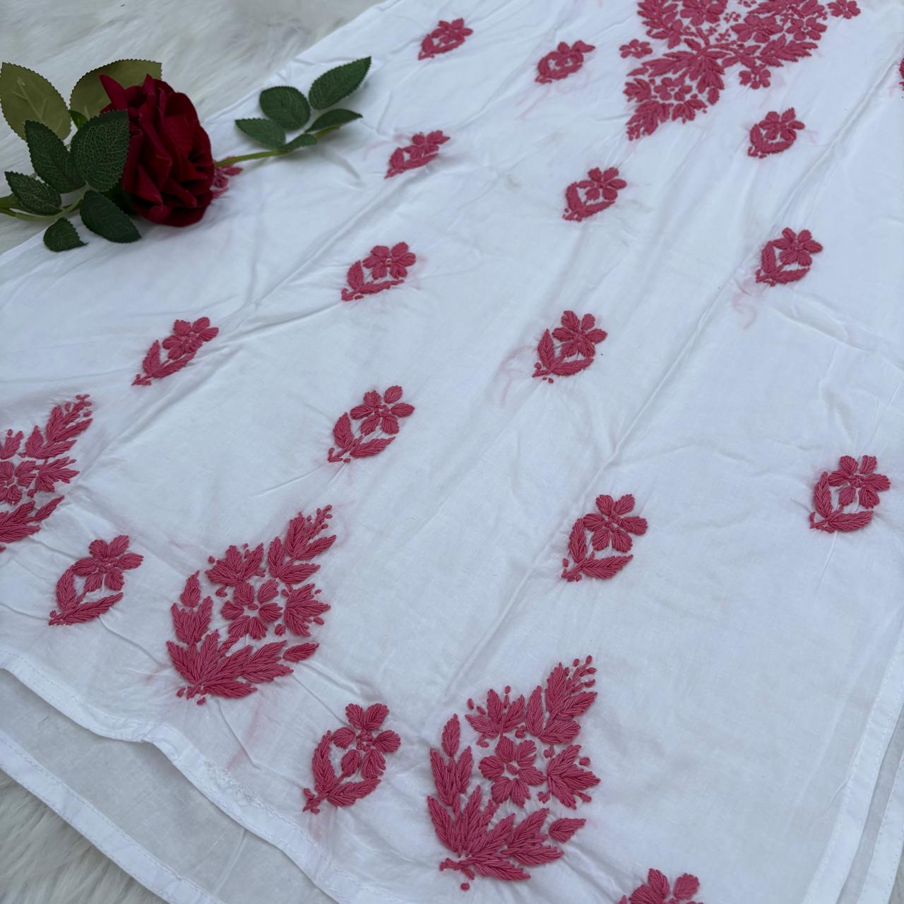 Shraddha Kapoor inspired Pure Cotton Chikankari Kurti - Pink Colour