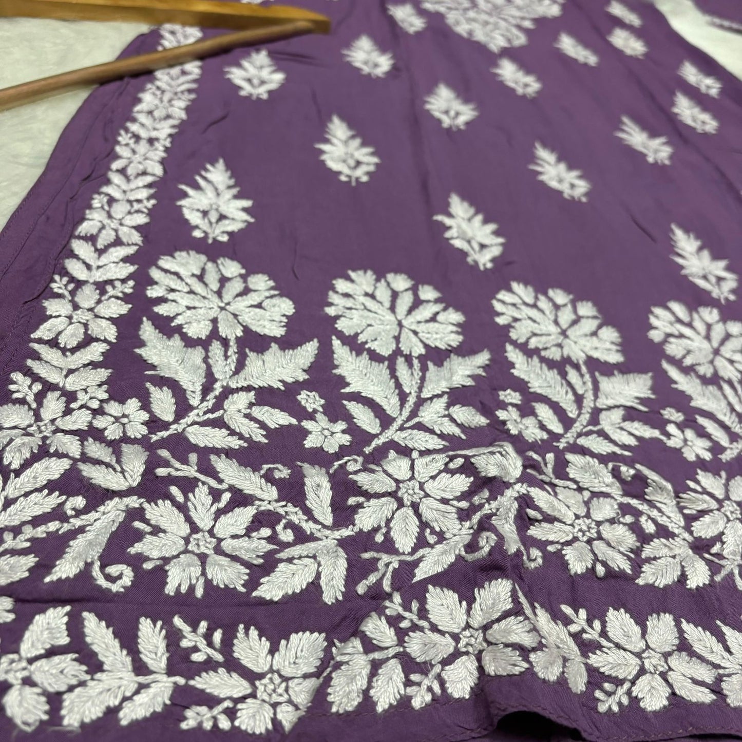 Avneet Kaur Inspired Modal Chikankari Kurti - Mauve colour - Chikankaar