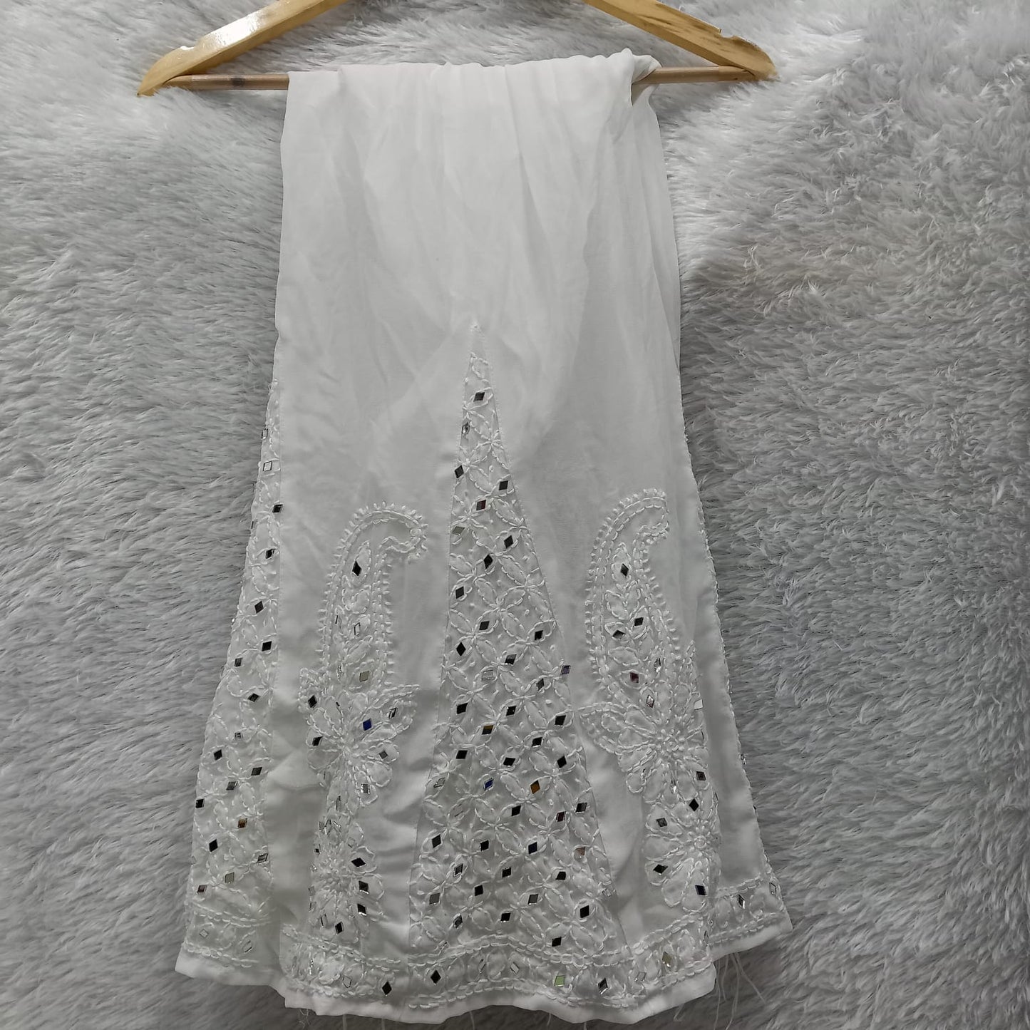 Georgette Mirror Work Chikankari Sharara - Chikankaar