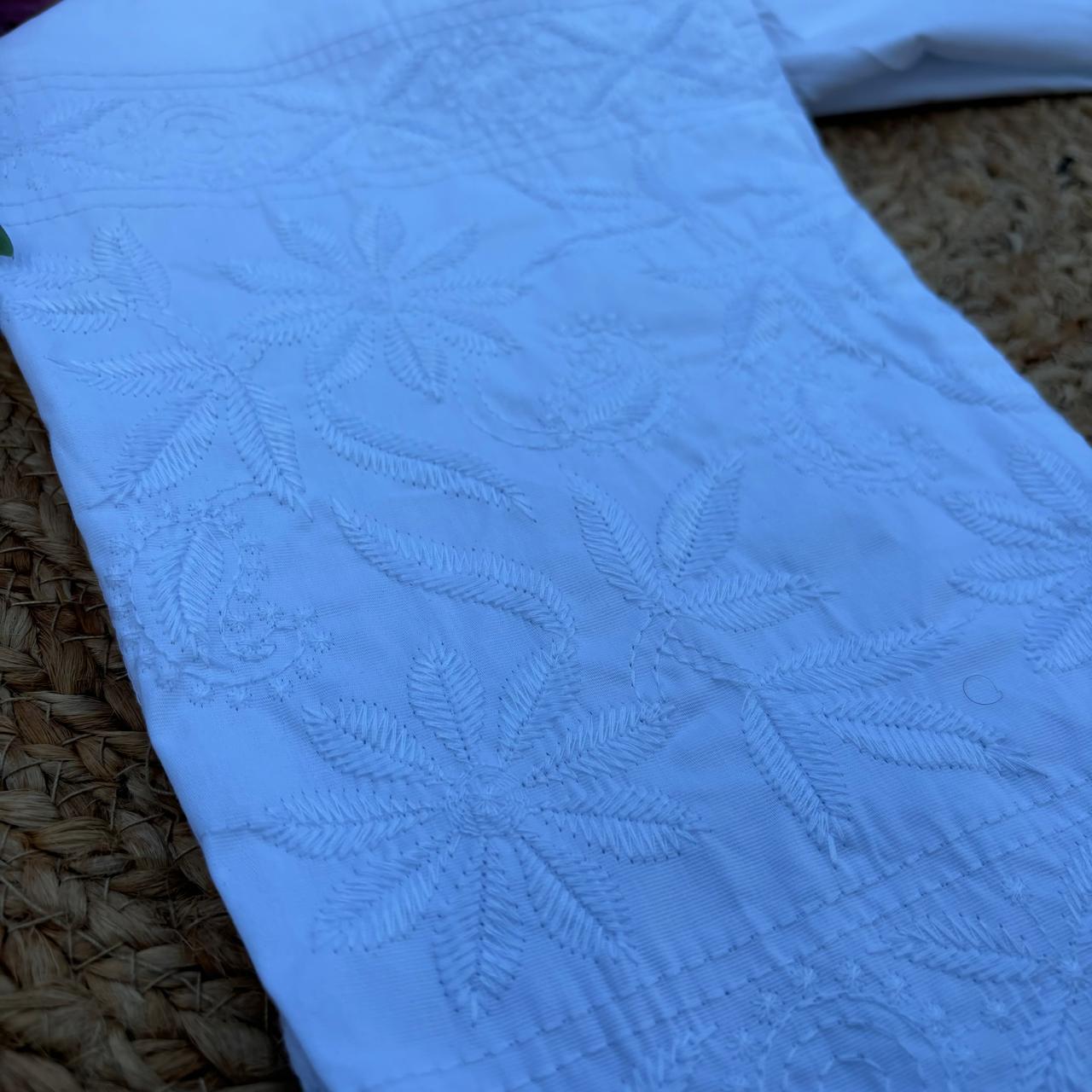 Cotton Lycra Fully Stretchable Chikankari Pant - Chikankaar