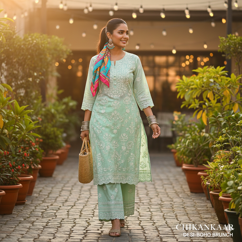 The Modern Muse: 5 Ways to Style Your Chikankari Kurti and Pant Sets