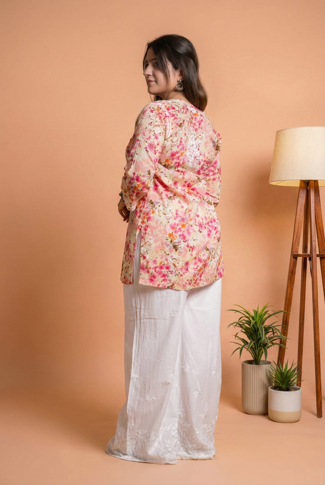 Nura Pure Mulmul Cotton Short Kurti - Red Colour