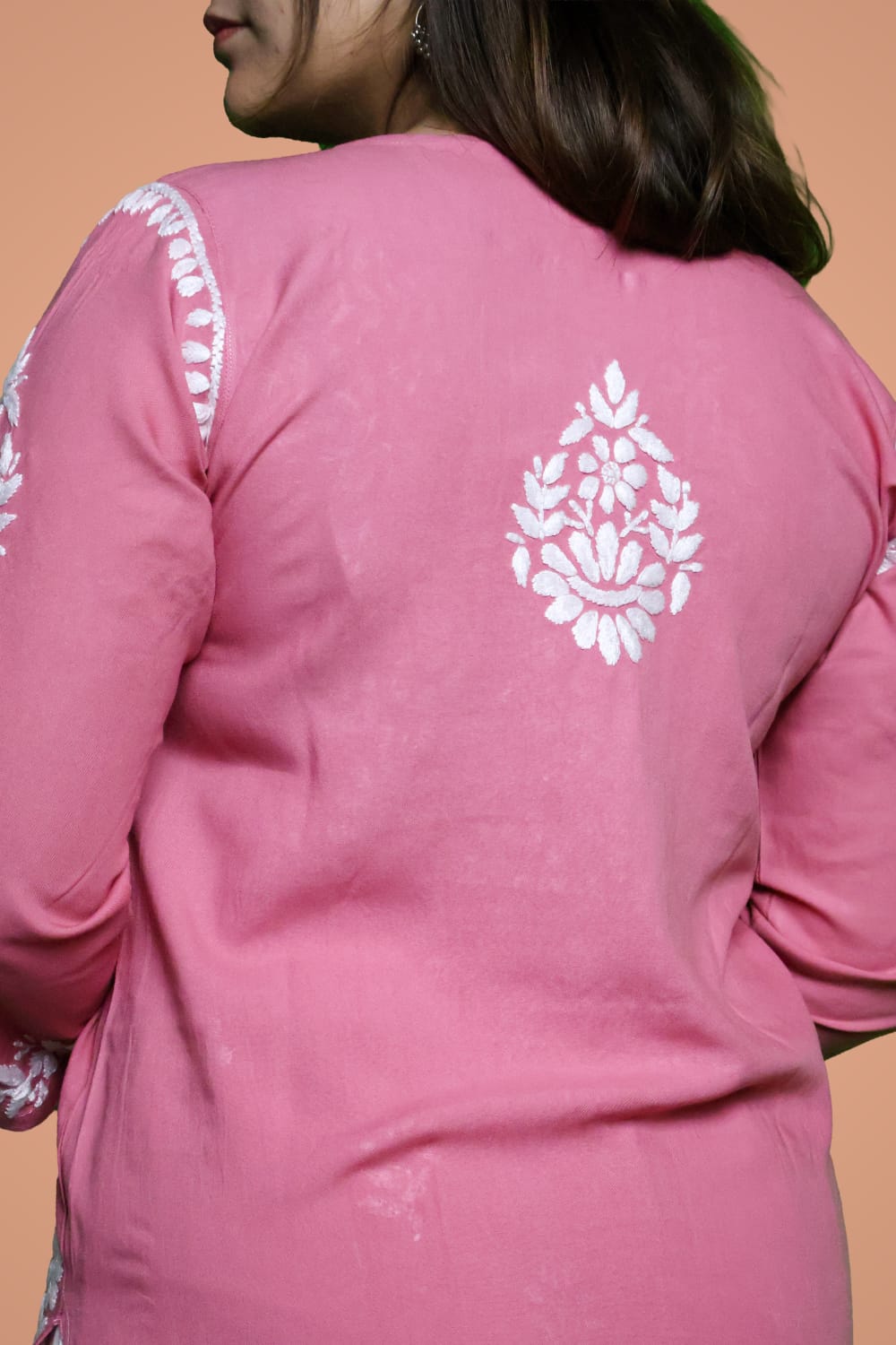 Sakina Rayon Chikankari Kurti Set - Gazri Colour