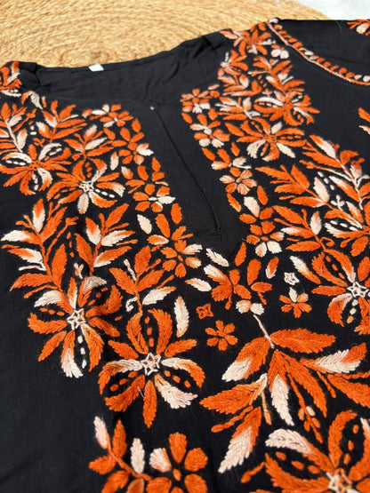 Shefrin Soft Rayon Lucknowi Handwork Chikankari Kurti - Rush Colour