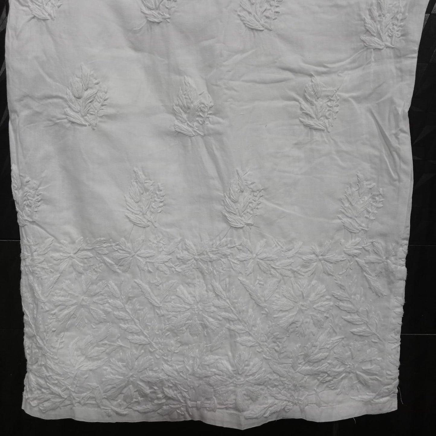 Sara Chikankari Cotton Plazo - White Colour