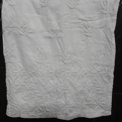 Sara Chikankari Cotton Plazo - White Colour