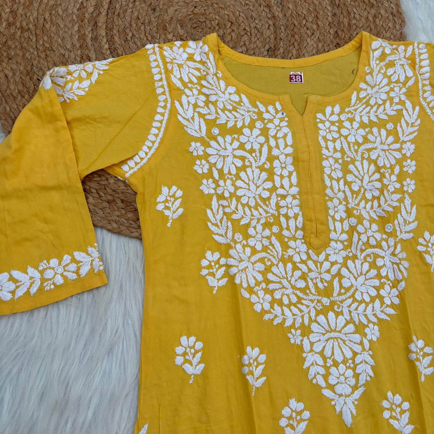 Maysa Soft Rayon Chikankari Kurti - Colour