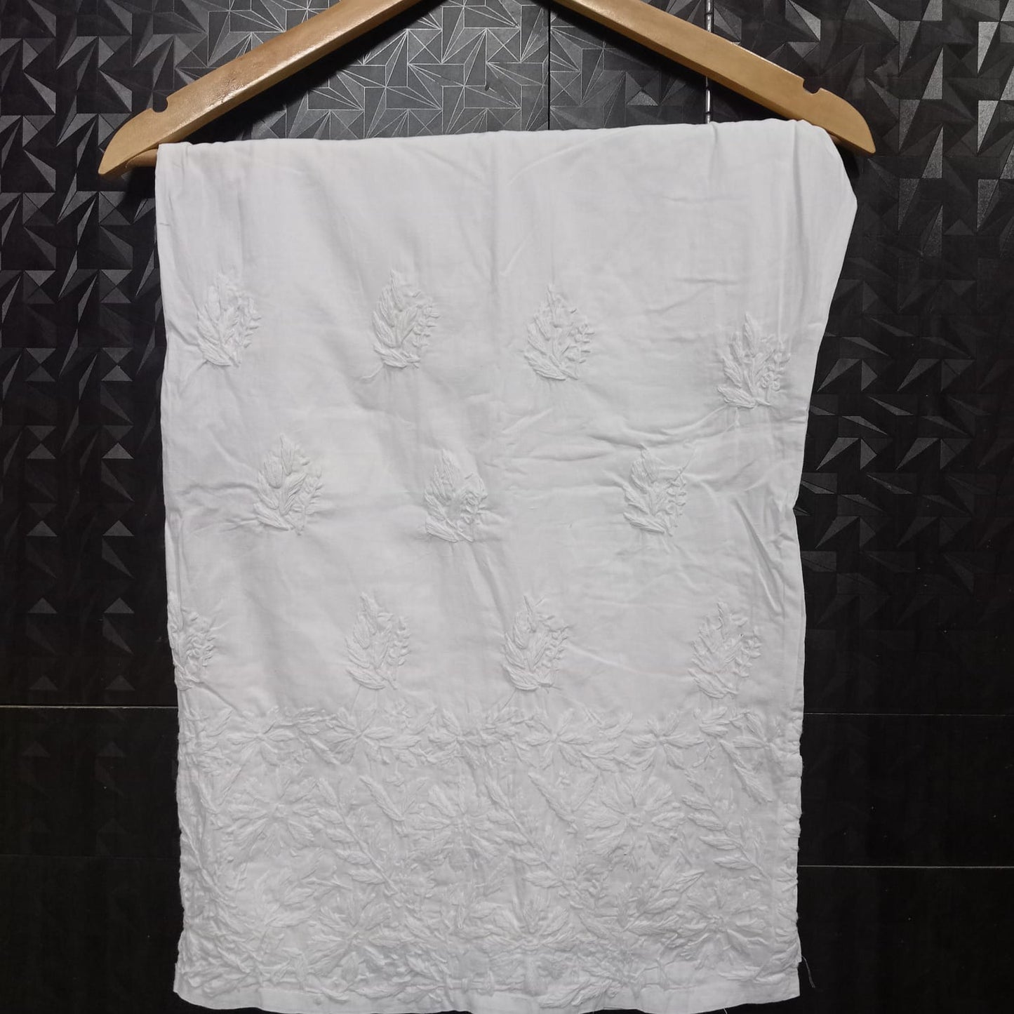 Sara Chikankari Cotton Plazo - White Colour