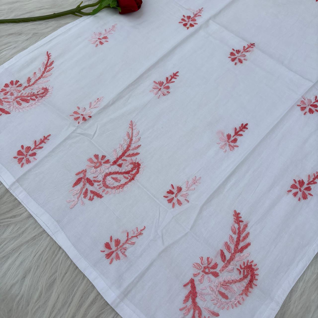 Zoya Cotton Lucknowi Chikankari Kurti - White Gazri Color