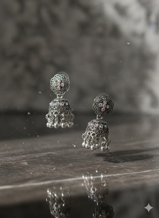 Oxidised German Silver Dangler Earrings