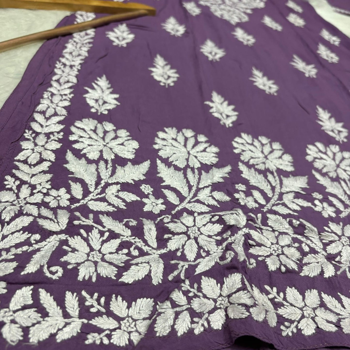 Avneet Kaur Inspired Modal Chikankari Kurti - Mauve colour