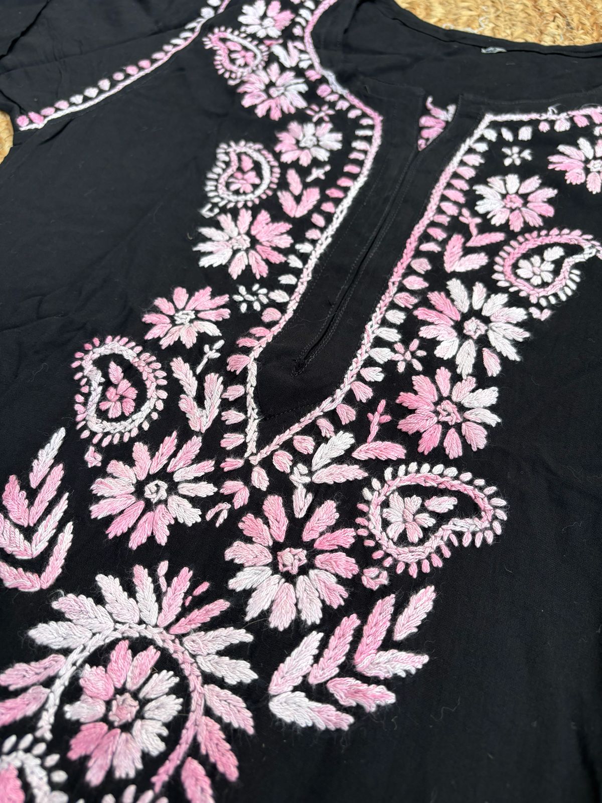 Ghada Soft Rayon Lucknowi Handwork Chikankari Kurti - Light   Pink Colour