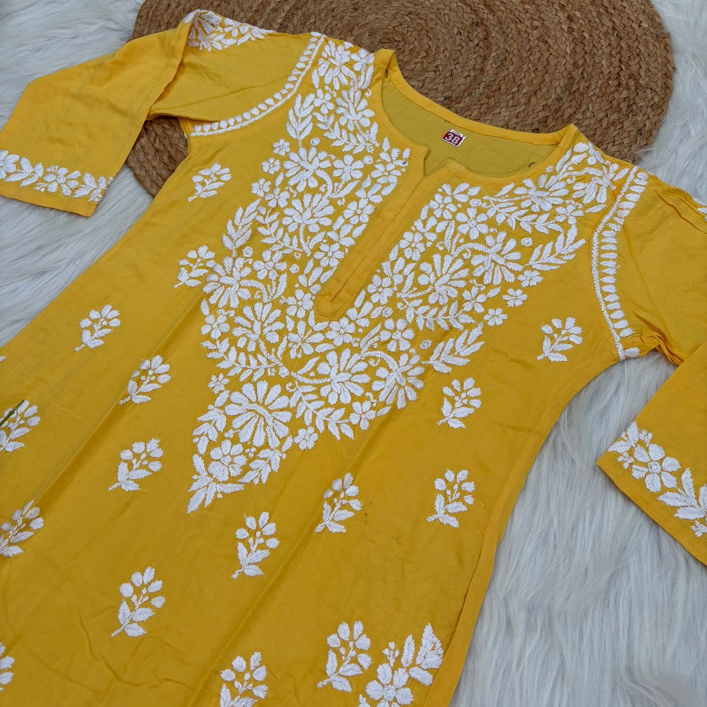 Maysa Soft Rayon Chikankari Kurti - Colour