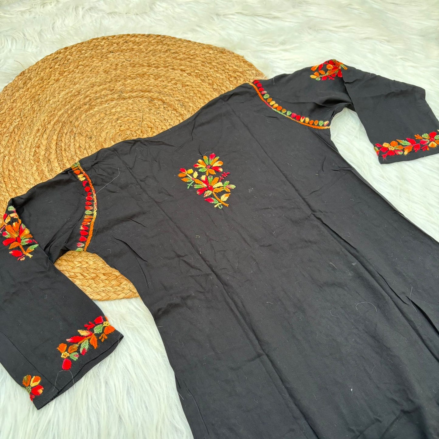 Maysa Soft Rayon Chikankari Kurti - Multi Colour