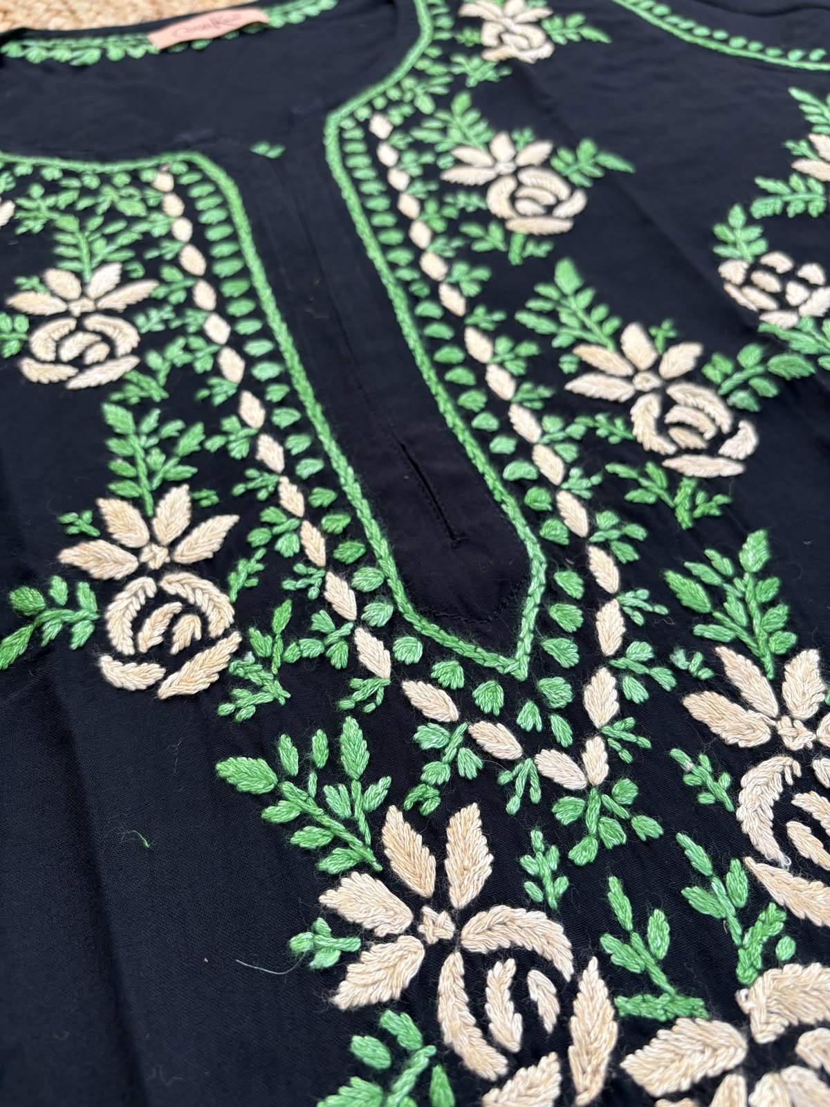 Sabah Rayon Handwork Chikankari Kurti Set - Mustard Colour