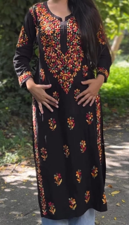 Maysa Soft Rayon Chikankari Kurti - Multi Colour