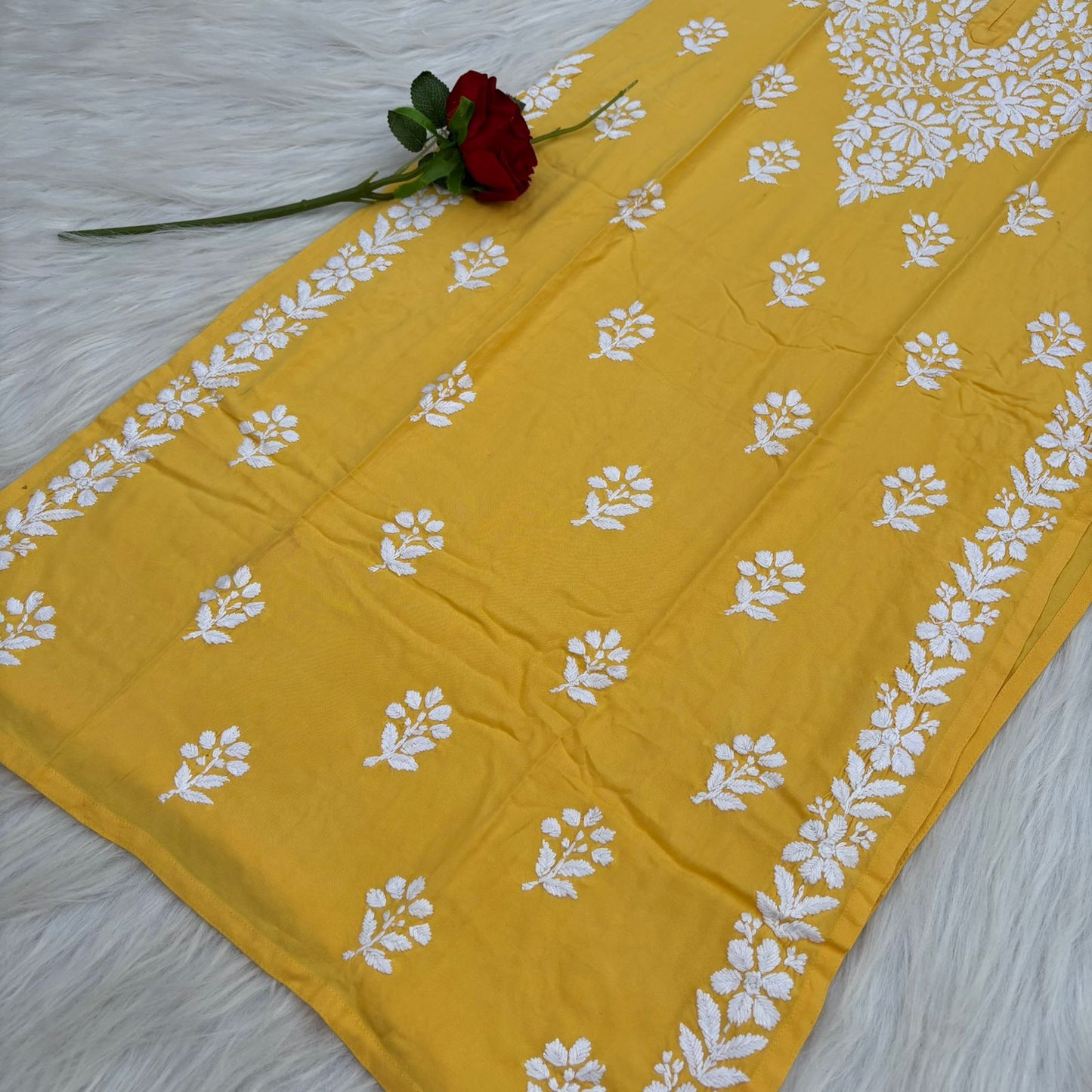 Maysa Soft Rayon Chikankari Kurti - Colour